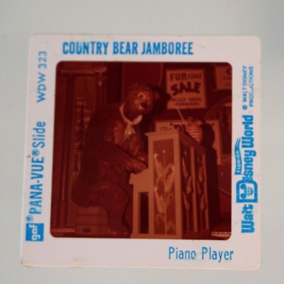 Vintage Lot of 5 Pana-Vue Film Slides Walt Disney World Country Bear Jamboree - Picture 5 of 6